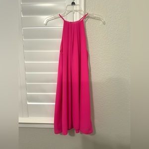 everly hot pink sleeveless dress with keyhole back opening